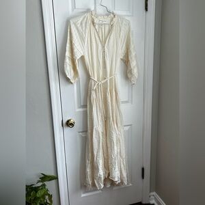 Apiece Apart Cream Maxi Dress with Tie Waist
